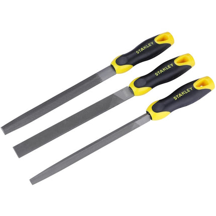 STANLEY SET 3 LIME TRIANGOLARE MEZZATONDA E PIATTA DA MM200