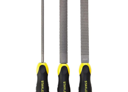 STANLEY SET 3 RASPE PIATTA MEZZATONDA E TONDA DA MM200