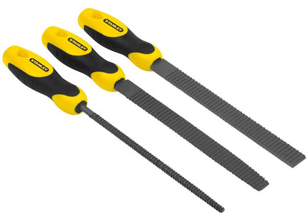 STANLEY SET 3 RASPE PIATTA MEZZATONDA E TONDA DA MM200