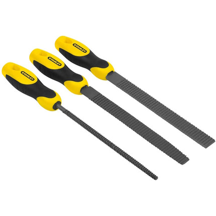 STANLEY SET 3 RASPE PIATTA MEZZATONDA E TONDA DA MM200