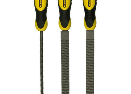 STANLEY SET 3 RASPE PIATTA MEZZATONDA E TONDA DA MM200