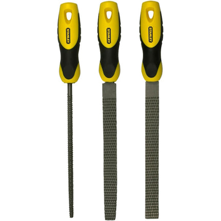STANLEY SET 3 RASPE PIATTA MEZZATONDA E TONDA DA MM200