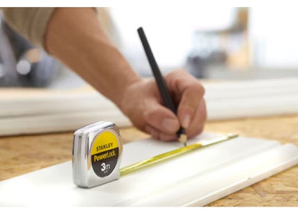 STANLEY FLESSOMETRO POWERLOCK CASSA METALLICA MT 3 NASTRO MM12,7