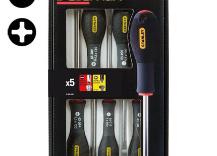 STANLEY SERIE DI 5 GIRAVITI FATMAX PUNTA A TAGLIO E CROCE PHILLIPS
