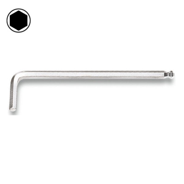 BETA    96BPC CHIAVE MASCHIO ESAGONALE PIEGATA SFERICA CROMATA