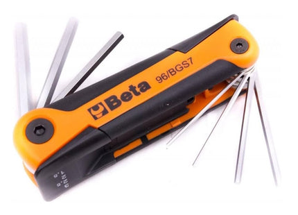 BETA    96/BGS7 SERIE 7 CHIAVI MASCHIO ESAGONALI PIEGATE CROMATE
