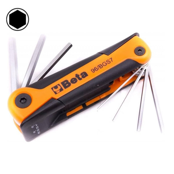 BETA    96/BGS7 SERIE 7 CHIAVI MASCHIO ESAGONALI PIEGATE CROMATE