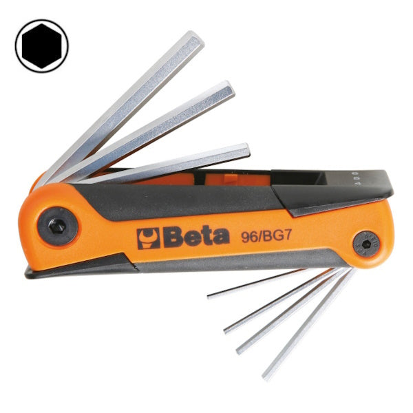 BETA    96/BG7 SERIE 7 CHIAVI MASCHIO ESAGONALI PIEGATE CROMATE(A2024)