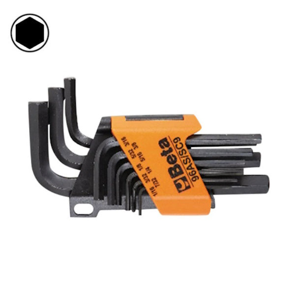 BETA    96AS/SC9 SERIE 9 CHIAVI MASCHIO ESAGONALI BRUNITE A POLLICI