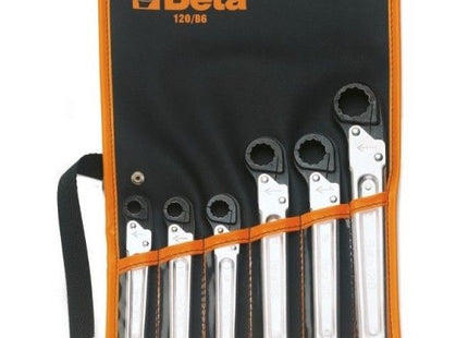 BETA   120/B6 SERIE 6 CHIAVI POLIGONALI APERTE A CRICCHETTO*