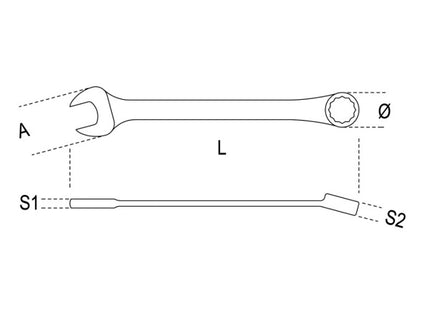 BETA   142SN CHIAVE COMBINATA A CRICCHETTO SNODATA