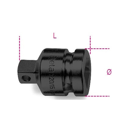 BETA   728/15 RACCORDO MACCHINA QUADRO FEMMINA 3/4" E MASCHIO 1/2"