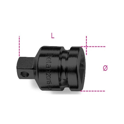 BETA   729/15 RACCORDO MACCHINA QUADRO FEMMINA 1" E MASCHIO 3/4"