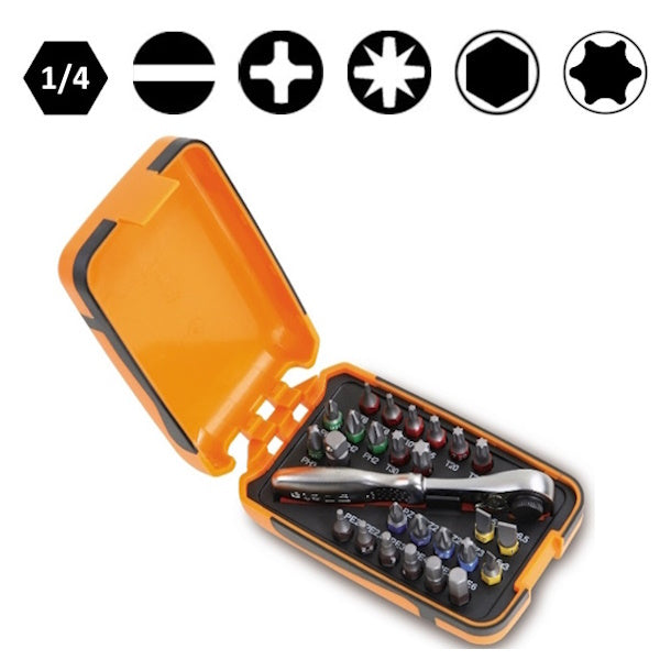 BETA   860/C27 SET DI 25 INSERTI BITS CON ACCESSORI DA 1/4"(A2024)