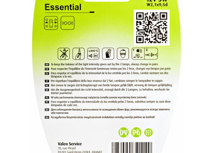VALEO LAMPADINA LINEA ESSENTIAL W3W 12V 3W BLISTER DA PZ2