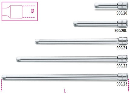 BETA   900/... PROLUNGA CON ATTACCO QUADRO MASCHIO E FEMMINA 1/4&quot;