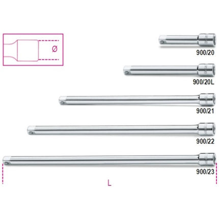BETA   900/... PROLUNGA CON ATTACCO QUADRO MASCHIO E FEMMINA 1/4"