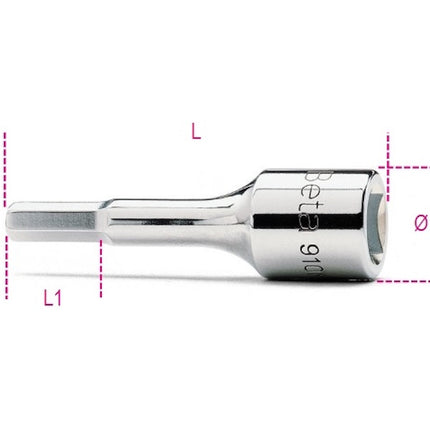 BETA   910ME CHIAVE A BUSSOLA A MANO 3/8&quot; MASCHIO ESAGONALE