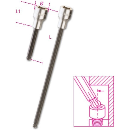 BETA   920BP CHIAVE A BUSSOLA A MANO 1/2&quot; ESAGONALE SFERICA