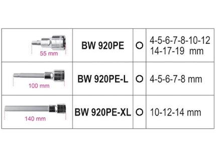 BETA BW 923E-PE/C18 SERIE 18 CHIAVI A BUSSOLA MASCHIO ESAGONALE 1/2"