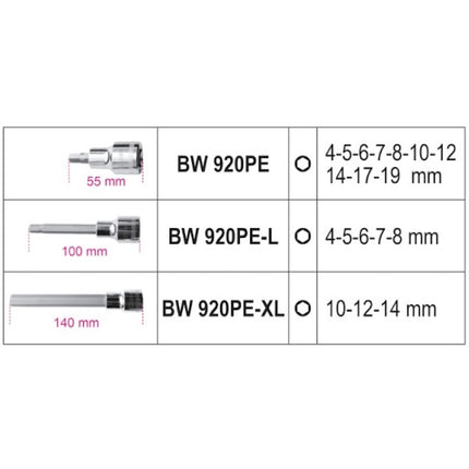 BETA BW 923E-PE/C18 SERIE 18 CHIAVI A BUSSOLA MASCHIO ESAGONALE 1/2"