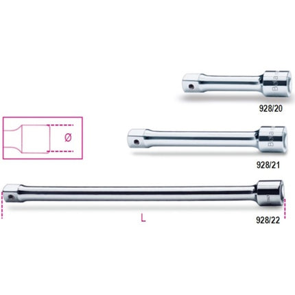BETA   928/... PROLUNGA CON ATTACCO QUADRO MASCHIO E FEMMINA 3/4&quot;