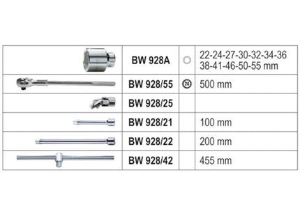 BETA   928E/C17 SERIE 12 CHIAVI A BUSSOLA ESAGONALI 3/4"