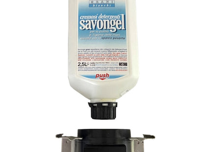 SAVONGEL KIT DI EROGAZIONE A PARETE PUSH INNESTO A VITE E STAFFA INOX