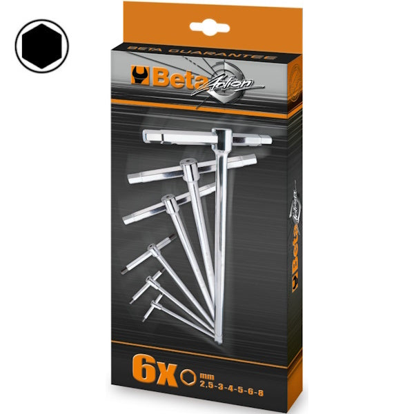 BETA   951/S 6 SERIE 6 CHIAVI A T CON 3 ESTREMITA' ESAGONALI (A2024)