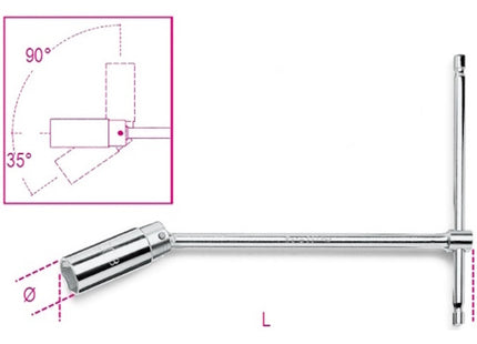 BETA   957 CHIAVE A T CON BUSSOLA SNODATA PER CANDELE D&apos;ACCENSIONE