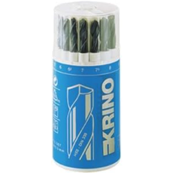 KRINO SERIE PUNTE IN HSS DIN 338 RULLATE IN BOX DA PZ 19 D.MM 1-10