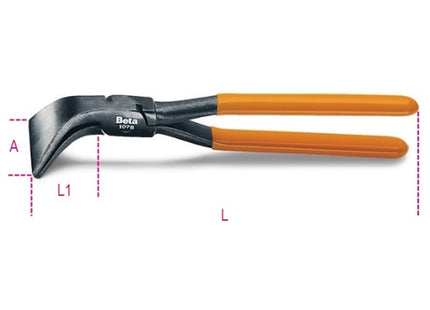 BETA  1078 PINZA A BECCHI LARGHI A 45° PER LATTONIERI MM280