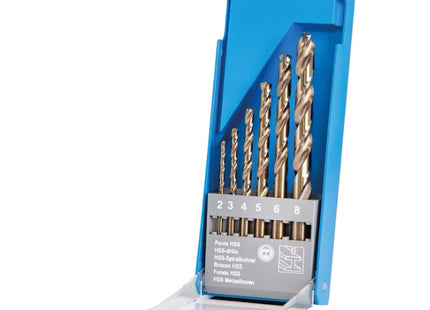 KRINO SERIE PUNTE IN HSS-CO 5% DIN 338 IN ASTUCCIO DA PZ6 D.MM 2- 8