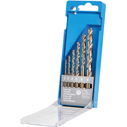 KRINO SERIE PUNTE IN HSS-CO 5% DIN 338 IN ASTUCCIO DA PZ6 D.MM 2- 8