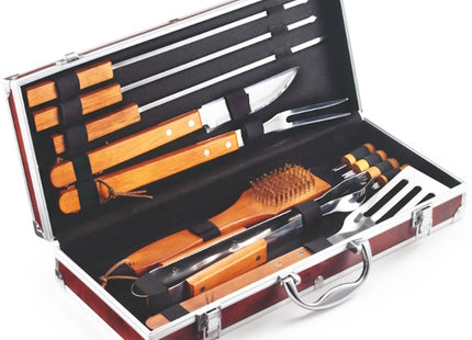 OMPAGRILL SET BARBECUE VALIGETTA IN RADICA DA PZ12 IN ACCIAIO INOX