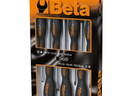 BETA  1243/D7 SERIE DI 7 GIRAVITI A BATTERE (A2024)