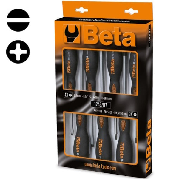 BETA  1243/D7 SERIE DI 7 GIRAVITI A BATTERE (A2024)