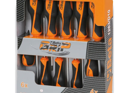 BETA  1263/D10 SERIE DI 10 GIRAVITI A TAGLIO E A CROCE (A2024)