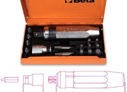 BETA  1295/C14 SET GIRAVITE A PERCUSSIONE CON 14 INSERTI BITS E BUSSOLA