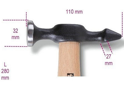 BETA  1359T MARTELLO CON TESTA TONDA CONVESSA E PENNA ORIZZONTALE