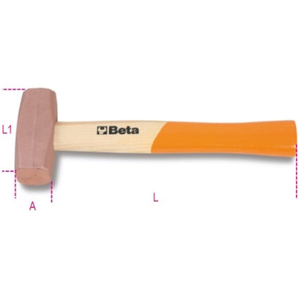 BETA  1385 MAZZUOLA CON TESTA IN RAME MANICO IN LEGNO