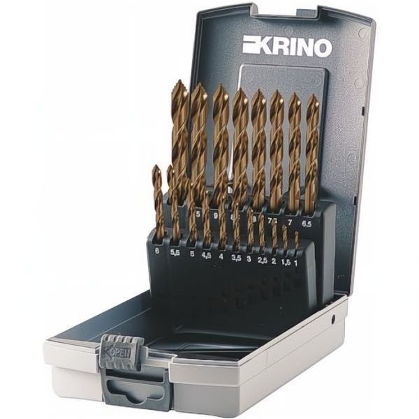 KRINO SERIE PUNTE A GRADINO STEP+ HSS DIN 338 IN BOX DA PZ19 D.MM 1-10