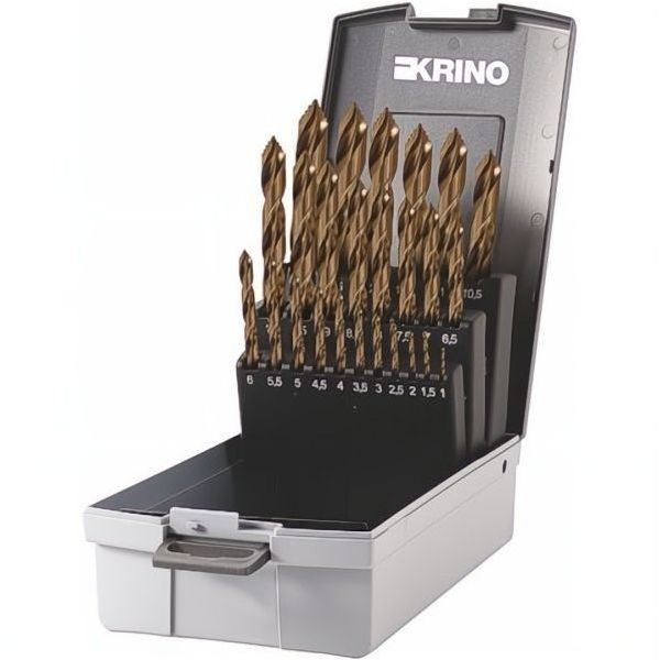 KRINO SERIE PUNTE A GRADINO STEP+ HSS DIN 338 IN BOX DA PZ25 D.MM 1-13