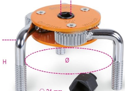 BETA  1493H CHIAVE AUTOREGOLABILE A 3 BRACCI PER FILTRI OLIO