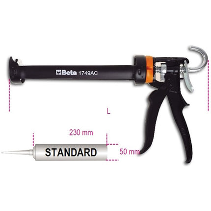 BETA  1749AC PISTOLA PER SILICONI ED ANCORANTI AD ALTA SPINTA(A2024)