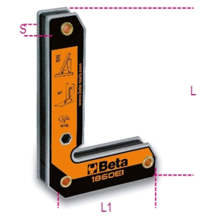 BETA  1860EI SQUADRA MAGNETICA A 90° PER INTERNI E ESTERNI