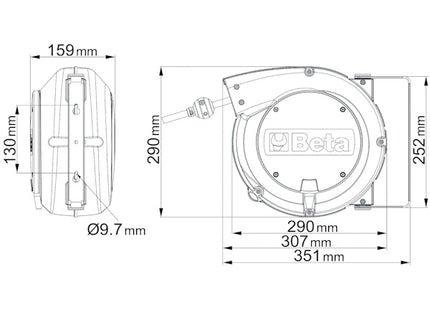 BETA  1900S AVVOLGITUBO ARIA-ACQUA CON TUBO D.MM 8,0X12 MT10 15BAR