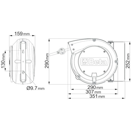BETA  1900S AVVOLGITUBO ARIA-ACQUA CON TUBO D.MM 8,0X12 MT10 15BAR