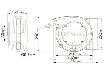 BETA  1900M AVVOLGITUBO ARIA-ACQUA CON TUBO D.MM10,0X14 MT15 15BAR