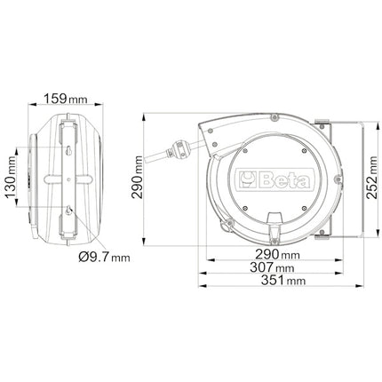 BETA  1900M AVVOLGITUBO ARIA-ACQUA CON TUBO D.MM10,0X14 MT15 15BAR